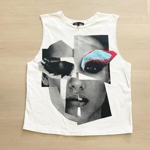 Maje graphic muscle tank t shirt S
